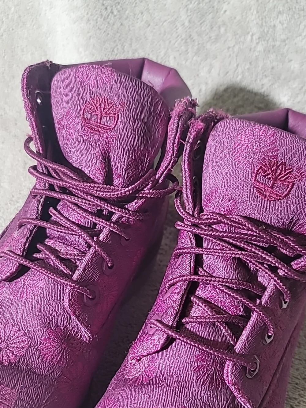 Timberland 6” premium boot, magenta floral jacquard fabric, Special release
